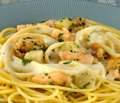 Spaghetti ao Molho de Aspargos com Salmão Grano Duro Adria